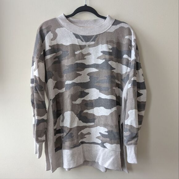 Aerie Good Vibes Camo Oversized Sweatshirt Medium - Picture 2 of 6
